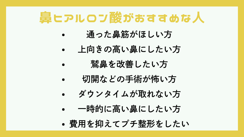 鼻　ヒアルロン酸　おすすめ