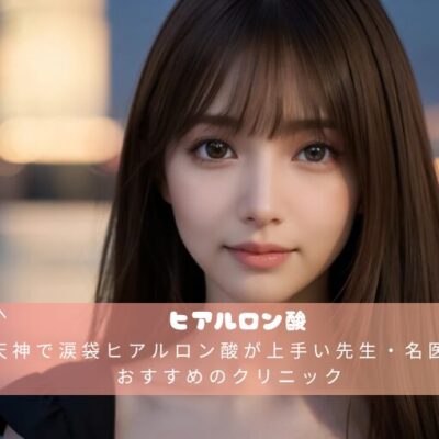 福岡天神で涙袋ヒアルロン酸が上手い先生・名医と安いおすすめのクリニック