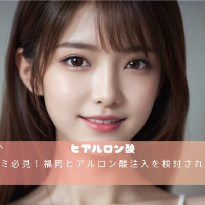 口コミ必見！福岡ヒアルロン酸注入を検討される方へ