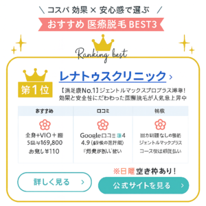 医療脱毛おすすめランキング