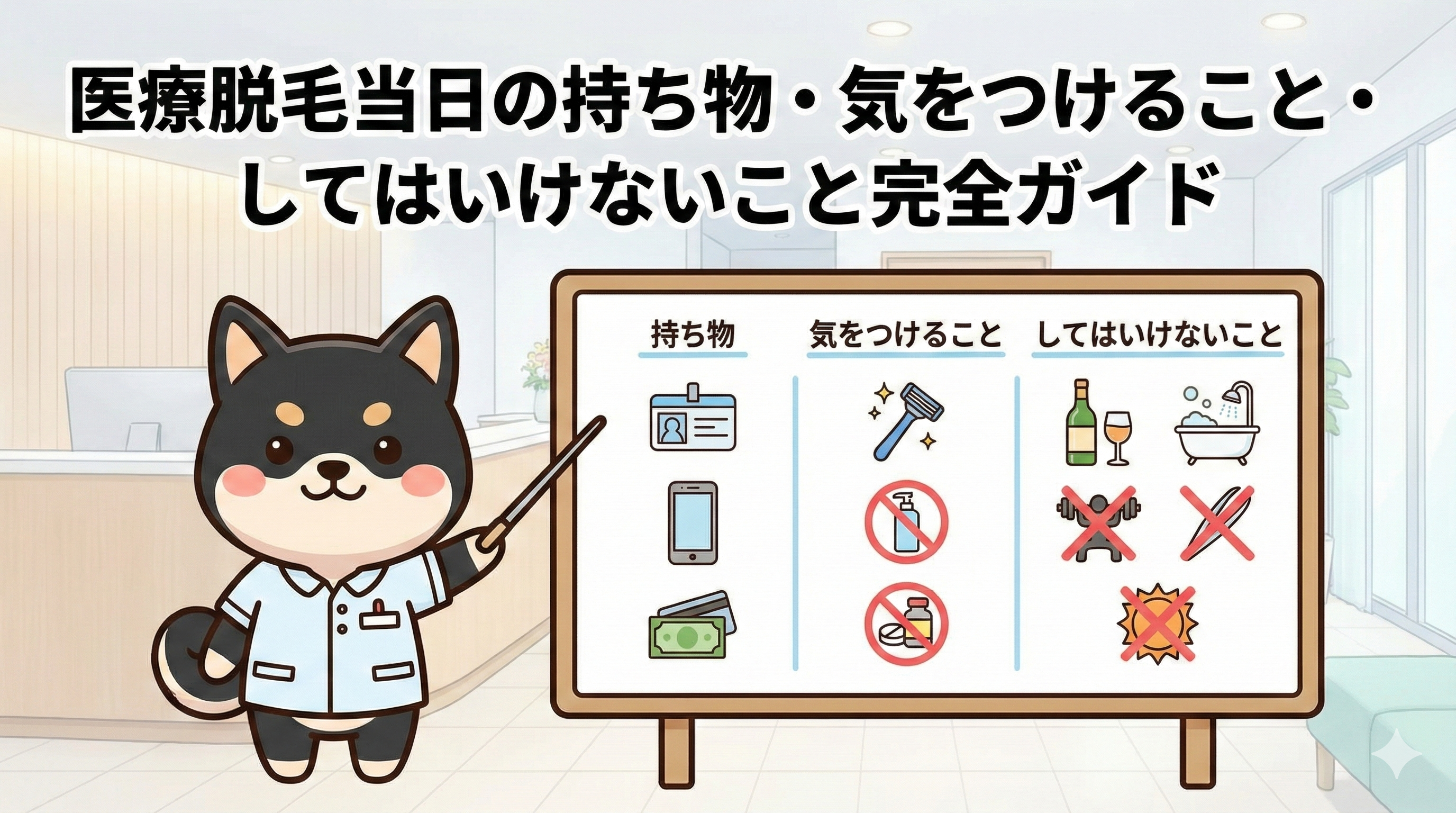 医療脱毛当日の持ち物・気をつけること・してはいけないこと完全ガイド