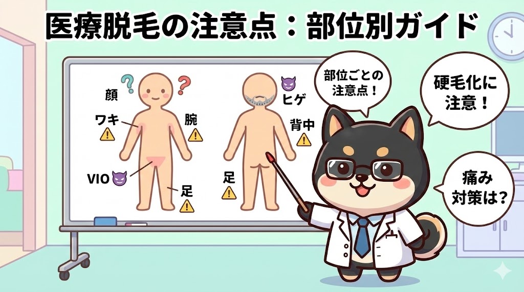 部位ごとの医療脱毛の注意点
