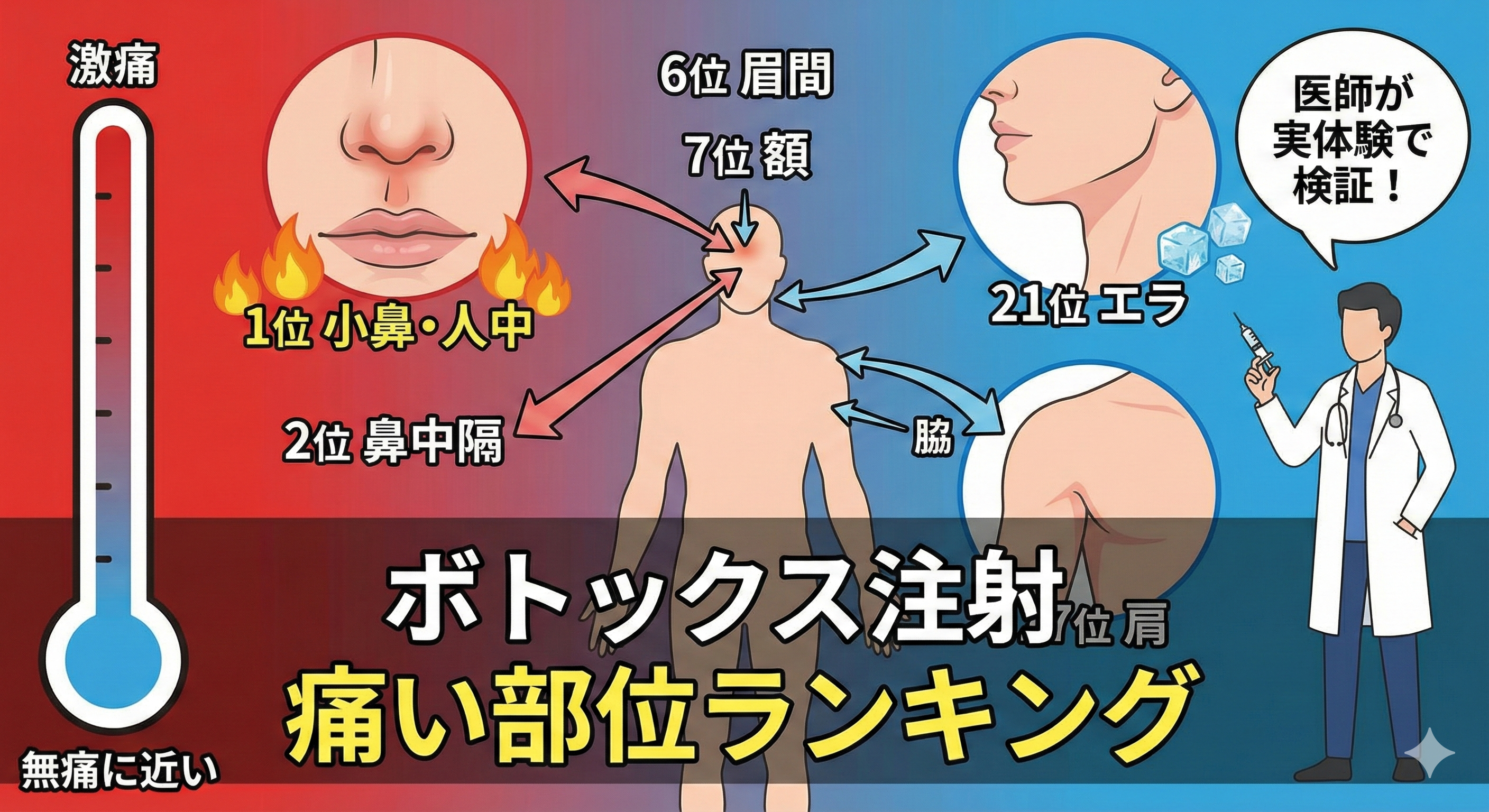 ボトックスの痛い部位痛みランキング