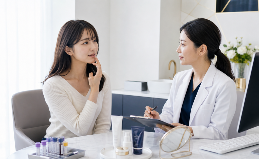 イソトレチノインの副作用は怖い?よくある症状・受診目安・中止後の回復 20 イソトレチノインの副作用と受診目安を医師に相談する女性